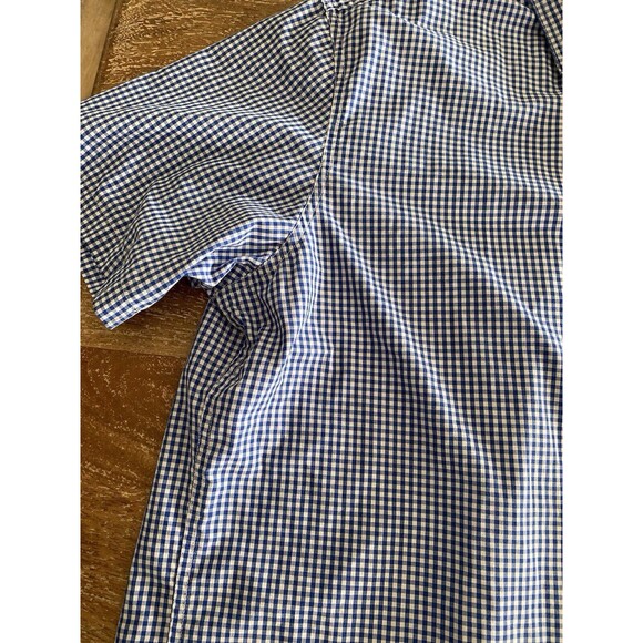 Chaps Button Up Shirt Men Size XL Blue Plaid Easy-Care Cotton Blend Short Sleeve - Picture 2 of 5